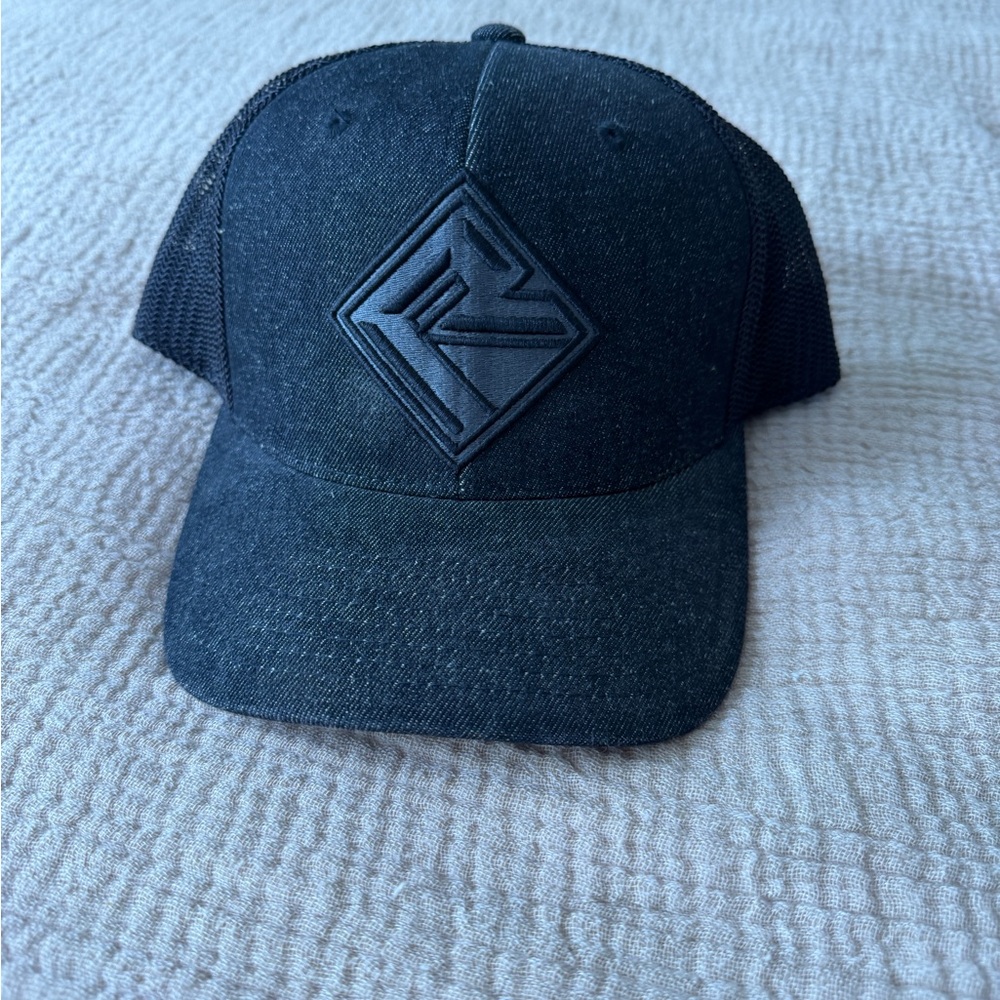Black Trucker Cap with Raised Logo - Unbranded
